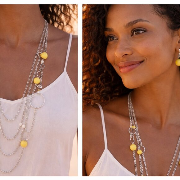 Boho Multi Strand Necklace & Earring Set - Picture 3 of 7